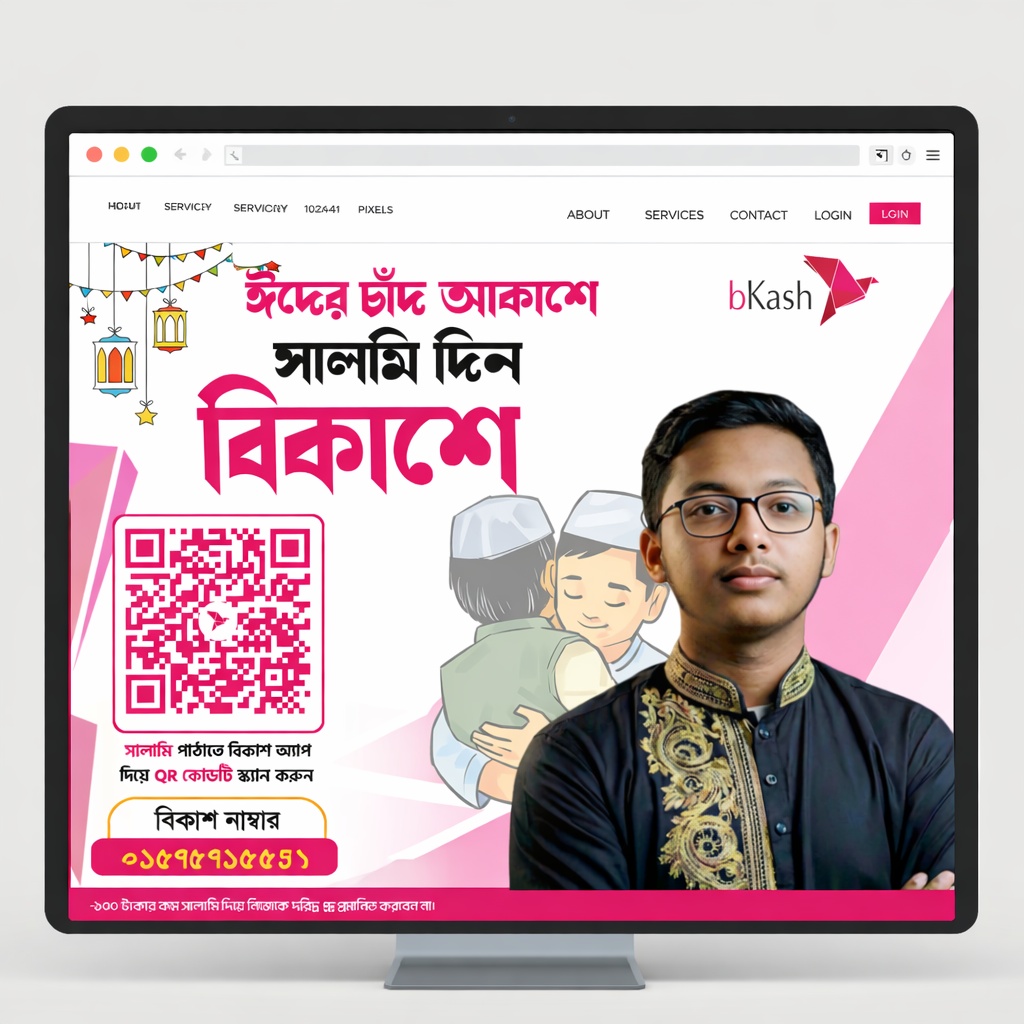 ইদের সালামি কার্ড ডিজাইন PixelLab ফাইল – Eid Salami Card Design PLP File